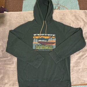 L.L. Bean Forest Green Graphic Hoodie